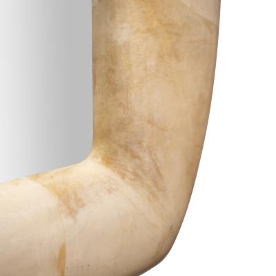 Enrique Garcel Large and Exceptional Artisan Mirror in Lacquered Goatskin 1988