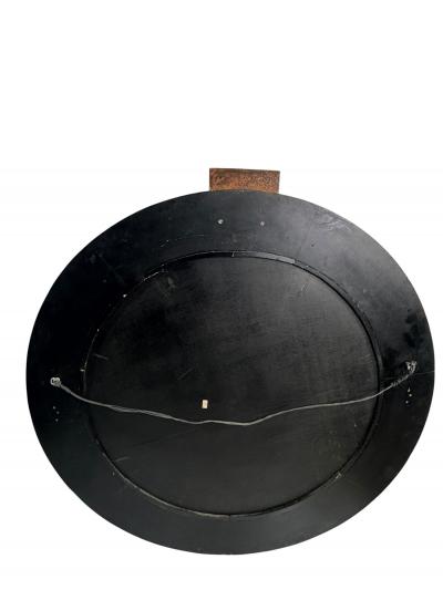 Enrique Garcel MAGNIFICIENT ROUND TESSELATED HORN MIRROR SCULPTURAL BRASS COPPER LION HEAD
