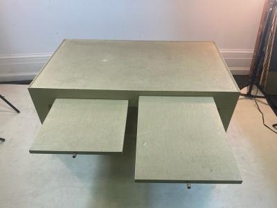Enrique Garcel MODERN LINEN EXTENDING SHELVES COFFEE TABLE