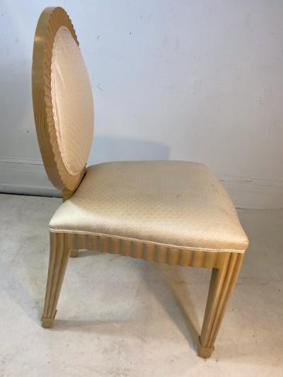 Enrique Garcel SUITE OF EIGHT ENRIQUE GARCEL ART DECO REVIVAL DINING CHAIRS