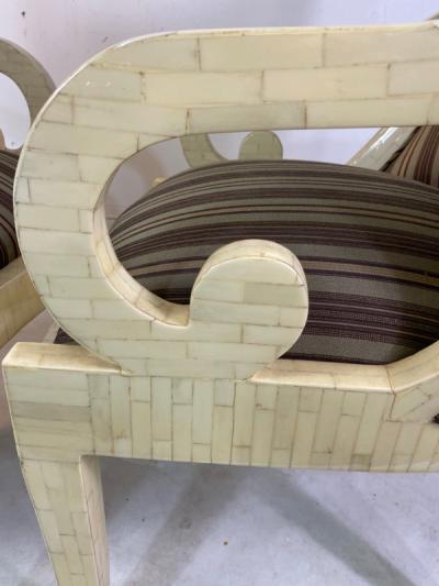 Enrique Garcel TESSELATED BONE ARMCHAIRS BY ENRIQUE GARCEL