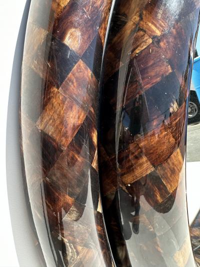 Enrique Garcel Tessellated Horn Round Bullnose Mirror