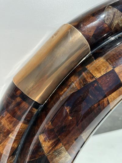 Enrique Garcel Tessellated Horn Round Bullnose Mirror