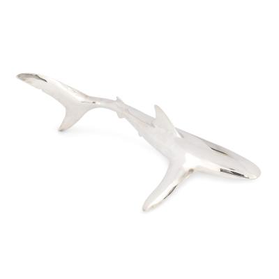 Enrique Jolly Mexican 20th century silver plated shark sculpture by Enrique Jolly