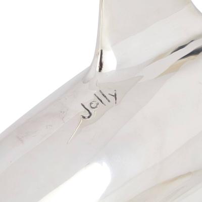 Enrique Jolly Mexican 20th century silver plated shark sculpture by Enrique Jolly