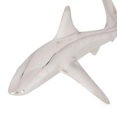 Enrique Jolly Mexican 20th century silver plated shark sculpture by Enrique Jolly