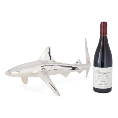 Enrique Jolly Mexican 20th century silver plated shark sculpture by Enrique Jolly
