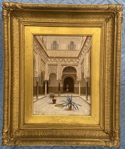 Enrique Roldan In the Courtyard the Alcazar of Seville