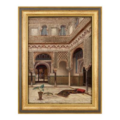 Enrique Roldan Orientalist Oil Painting of the Alc zar of Seville by Enrique Rold n