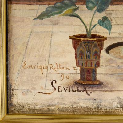 Enrique Roldan Orientalist Oil Painting of the Alc zar of Seville by Enrique Rold n