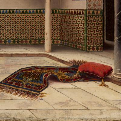 Enrique Roldan Orientalist Oil Painting of the Alc zar of Seville by Enrique Rold n