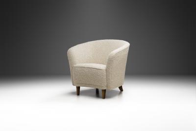 Enveloping Cabinetmaker Armchair in Boucl Europe ca 1950s