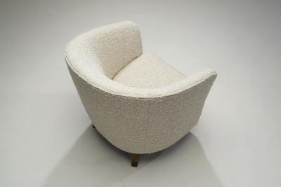 Enveloping Cabinetmaker Armchair in Boucl Europe ca 1950s
