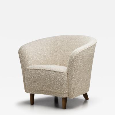 Enveloping Cabinetmaker Armchair in Boucl Europe ca 1950s