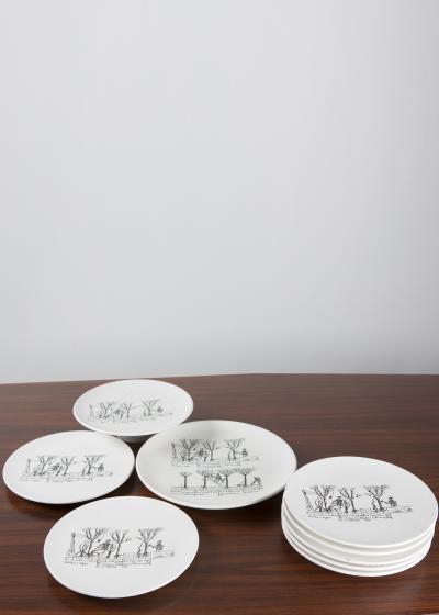 Enzo Bioli Set of 9 Ceramic Plates by Enzo Bioli for Il Picchio