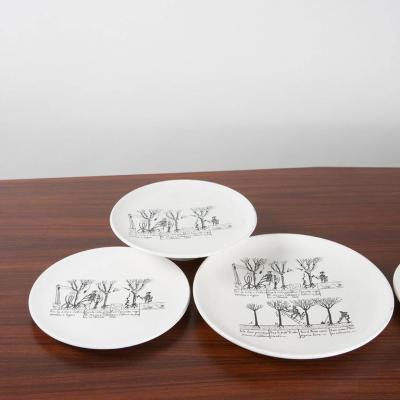 Enzo Bioli Set of 9 Ceramic Plates by Enzo Bioli for Il Picchio