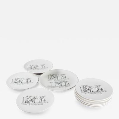 Enzo Bioli Set of 9 Ceramic Plates by Enzo Bioli for Il Picchio