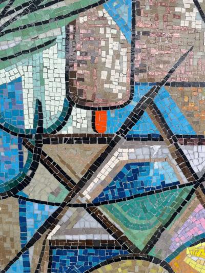 Enzo Gallo Enzo Gallo Monumental Marble Stone Mosaic Wall Sculpture