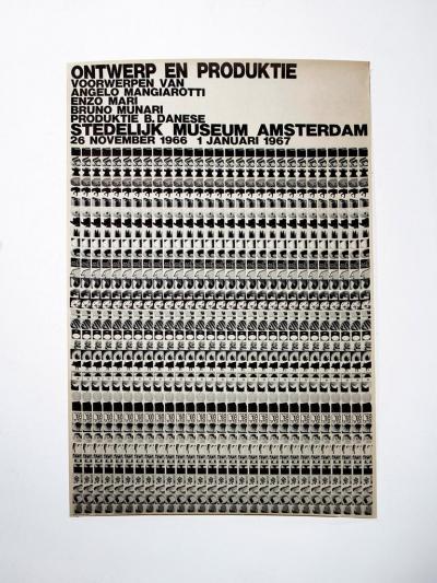 Enzo Mari Danese Exhibition Stedelijk Museum Original Poster 1966