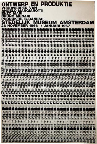 Enzo Mari Danese Exhibition Stedelijk Museum Original Poster 1966