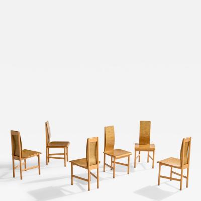 Enzo Mari Dining Room Chairs with Plywood and Beech Italy 1980s