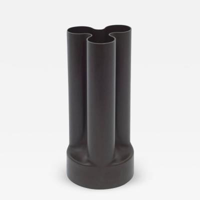 Enzo Mari Enzo Mari Trifoglio Dark Brown Plastic Vase for Danese Italy 1969