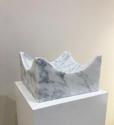Enzo Mari Italian Paros L Marble Bowl by Enzo Mari