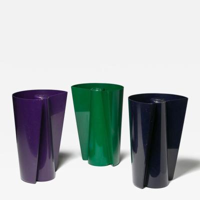 Enzo Mari Set of Three Pago Pago Double Sided Vases by Enzo Mari for Danese