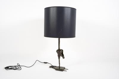 Enzo Missoni Pair of bronze artistic lamps signed