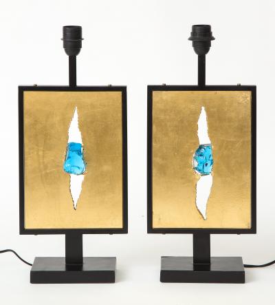 Enzo Missoni Pair of brutalist table lamps