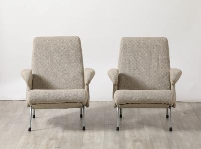 Erberto Carboni Erberto Carboni Delfino Pair of Lounge Chairs for Arflex 1954