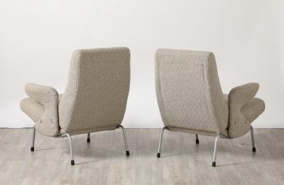 Erberto Carboni Erberto Carboni Delfino Pair of Lounge Chairs for Arflex 1954