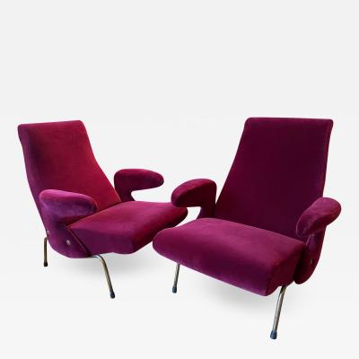 Erberto Carboni Pair of armchairs odel Delfino for Arflex Italy 1950s