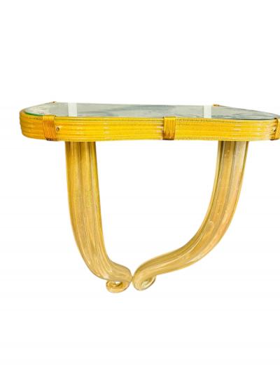 Ercole Barovier 1940s GOLD INCLUSION MURANO GLASS MIRROR CONSOLE BY ERCOLE BAROVIER