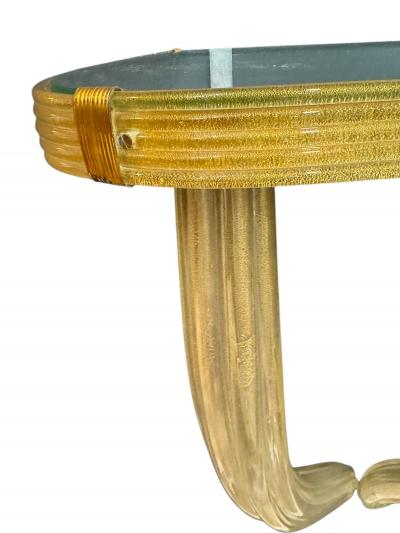 Ercole Barovier 1940s GOLD INCLUSION MURANO GLASS MIRROR CONSOLE BY ERCOLE BAROVIER