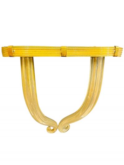 Ercole Barovier 1940s GOLD INCLUSION MURANO GLASS MIRROR CONSOLE BY ERCOLE BAROVIER