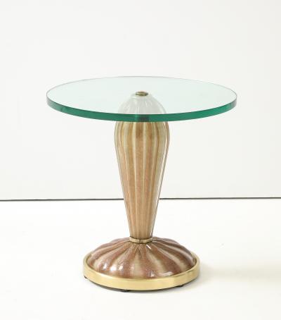 Ercole Barovier Barovier Fluted Murano Glass Side Tables Pair