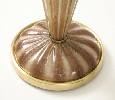 Ercole Barovier Barovier Fluted Murano Glass Side Tables Pair