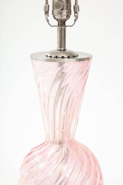 Ercole Barovier Barovier Pale Pink Murano Glass Lamps