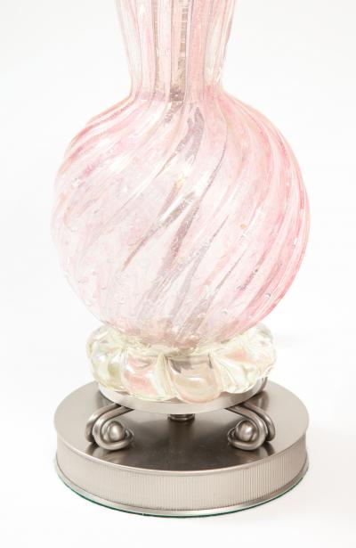 Ercole Barovier Barovier Pale Pink Murano Glass Lamps