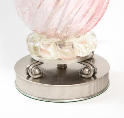 Ercole Barovier Barovier Pale Pink Murano Glass Lamps