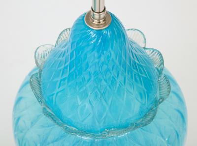 Ercole Barovier Barovier Sky Blue Murano Glass Lamps