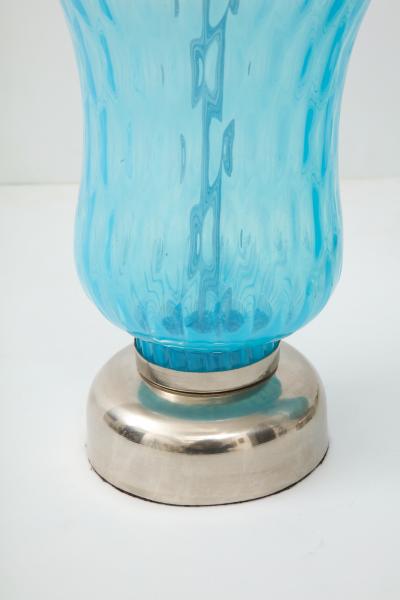 Ercole Barovier Barovier Sky Blue Murano Glass Lamps
