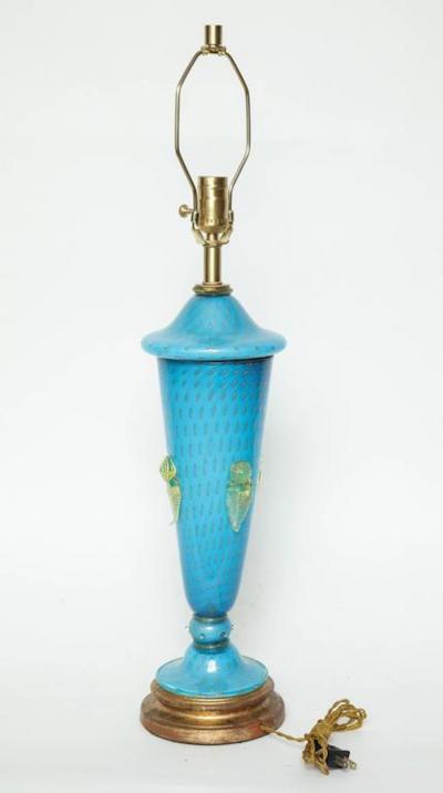 Ercole Barovier Barovier Tiffany Blue Murano Lamps