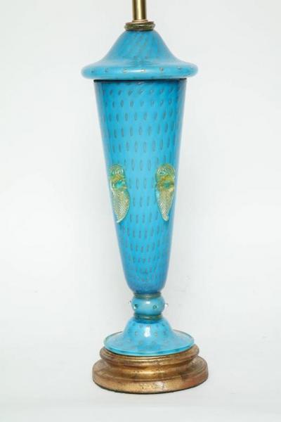 Ercole Barovier Barovier Tiffany Blue Murano Lamps