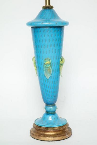 Ercole Barovier Barovier Tiffany Blue Murano Lamps