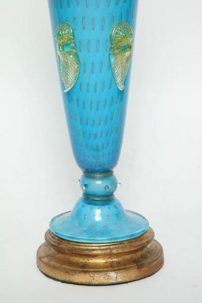Ercole Barovier Barovier Tiffany Blue Murano Lamps