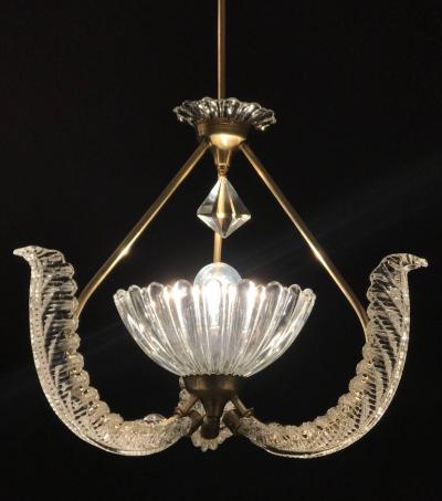 Ercole Barovier Charming Italian Art Deco Murano Chandelier by Ercole Barovier 1940s
