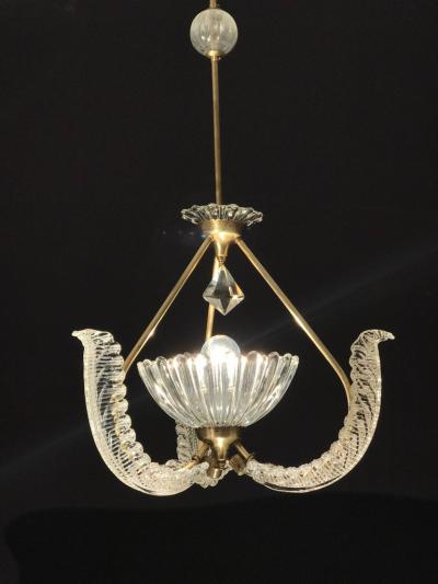 Ercole Barovier Charming Italian Art Deco Murano Chandelier by Ercole Barovier 1940s
