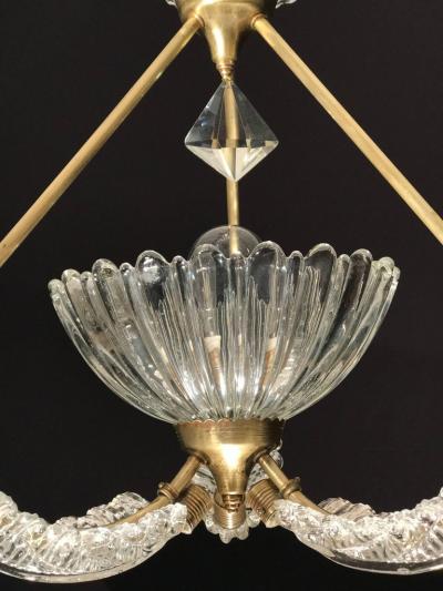Ercole Barovier Charming Italian Art Deco Murano Chandelier by Ercole Barovier 1940s